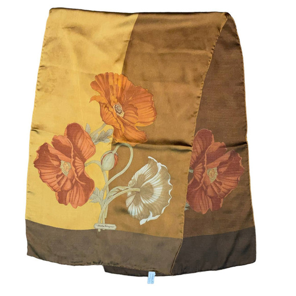 Salvatore Ferragamo Rectangular Silk Scarf 16”x 54” - Picture 6 of 15